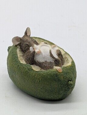 Vintage 1995 Munro "After The Party" Mouse Asleep In Lime Figurine Steven Vyse